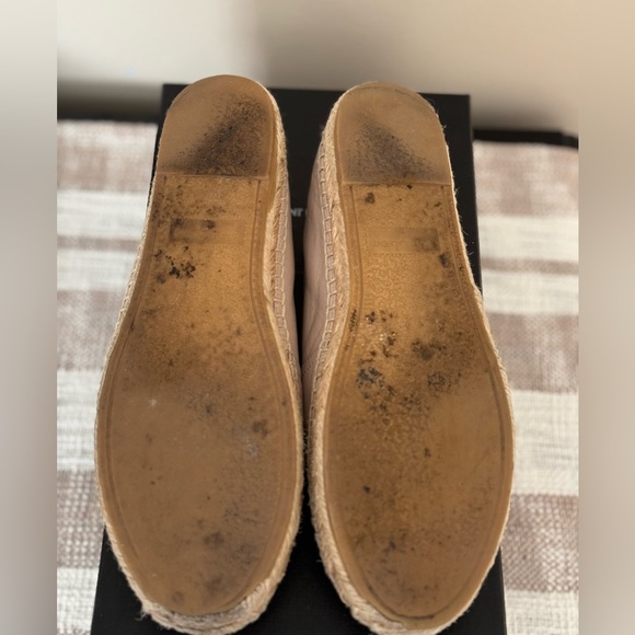 SAINT LURENT CASSANDRE POUDRE ESPADRILLES IN LAMBSKIN SIZE 35.5 - Picture 6 of 9